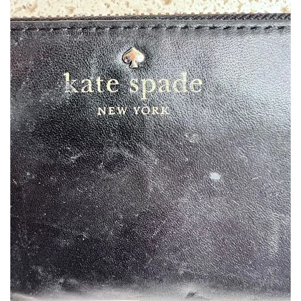 Kate Spade New York Jana Large Continental Black Leather Zip Wallet